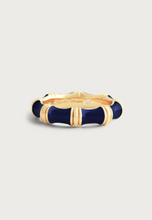 Load image into Gallery viewer, Bamboo Enameled Ring Atlantic Navy Blue