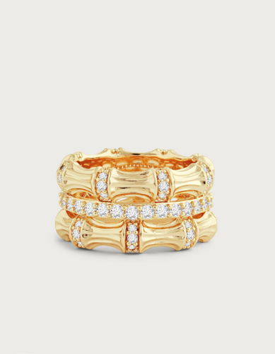 Bamboo Stack Ring Gold