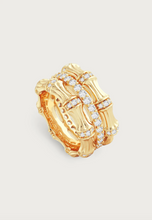 Load image into Gallery viewer, Bamboo Stack Ring Gold