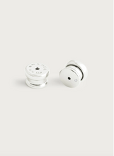 Load image into Gallery viewer, Bamboo Medium Hoop Earring Silver