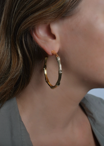 Bamboo Large Hoop Earring Gold