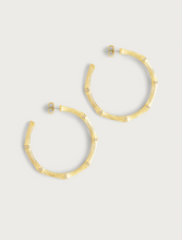 Load image into Gallery viewer, Bamboo Large Hoop Earring Gold