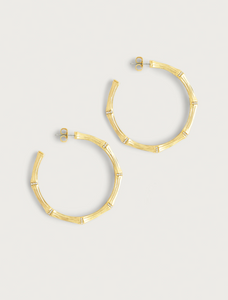 Bamboo Large Hoop Earring Gold