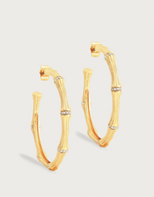 Load image into Gallery viewer, Bamboo Large Hoop Earring Gold