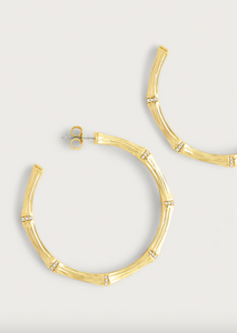 Bamboo Large Hoop Earring Gold