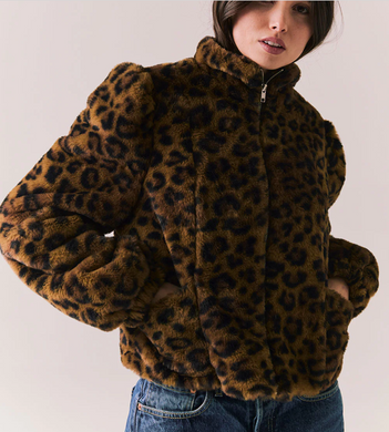 Puff Sleeve Jacket Leopard Print