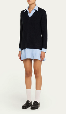 Loreli Combo Mini DressNavy/Blue