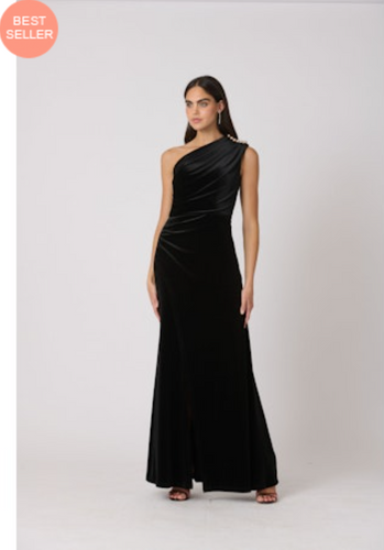 Ola Velvet Gown Jet