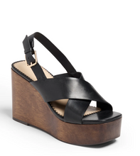 Load image into Gallery viewer, Vinny Wedge Sandal Black
