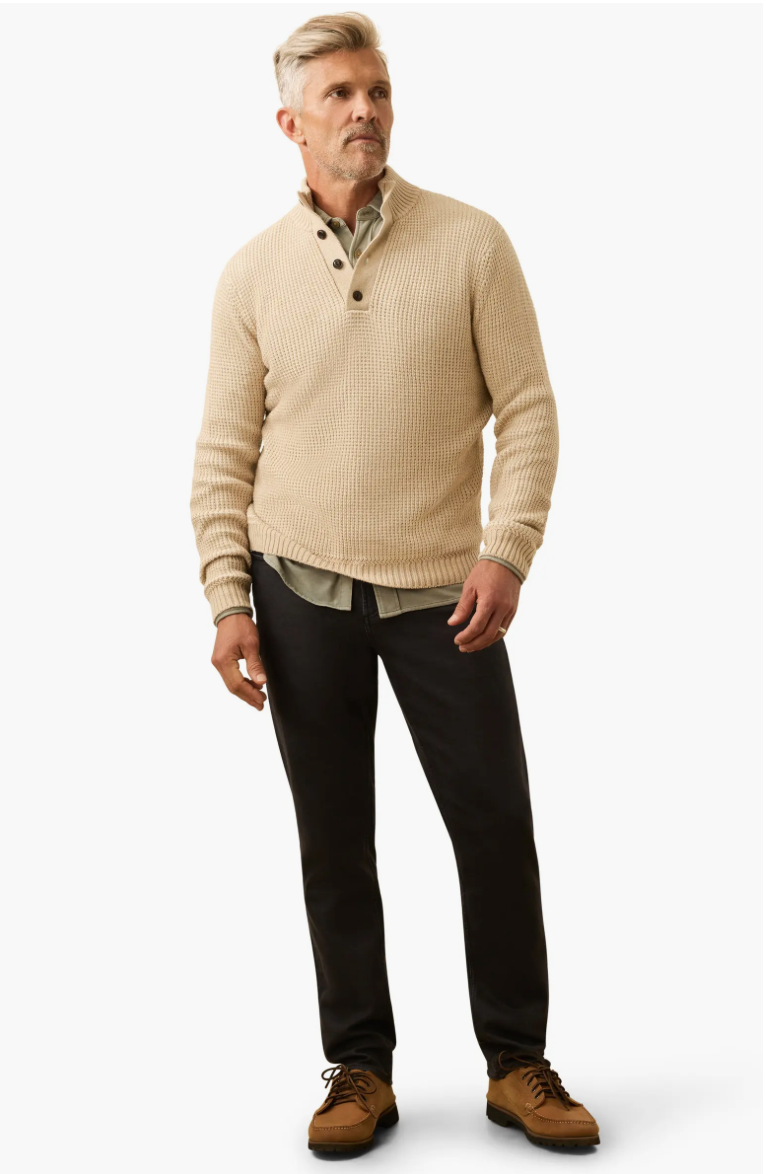 Quarter Button Sweater Alpine Khaki