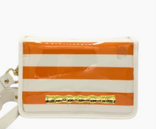 Load image into Gallery viewer, Orange Stripe Clear Bag w/Gold