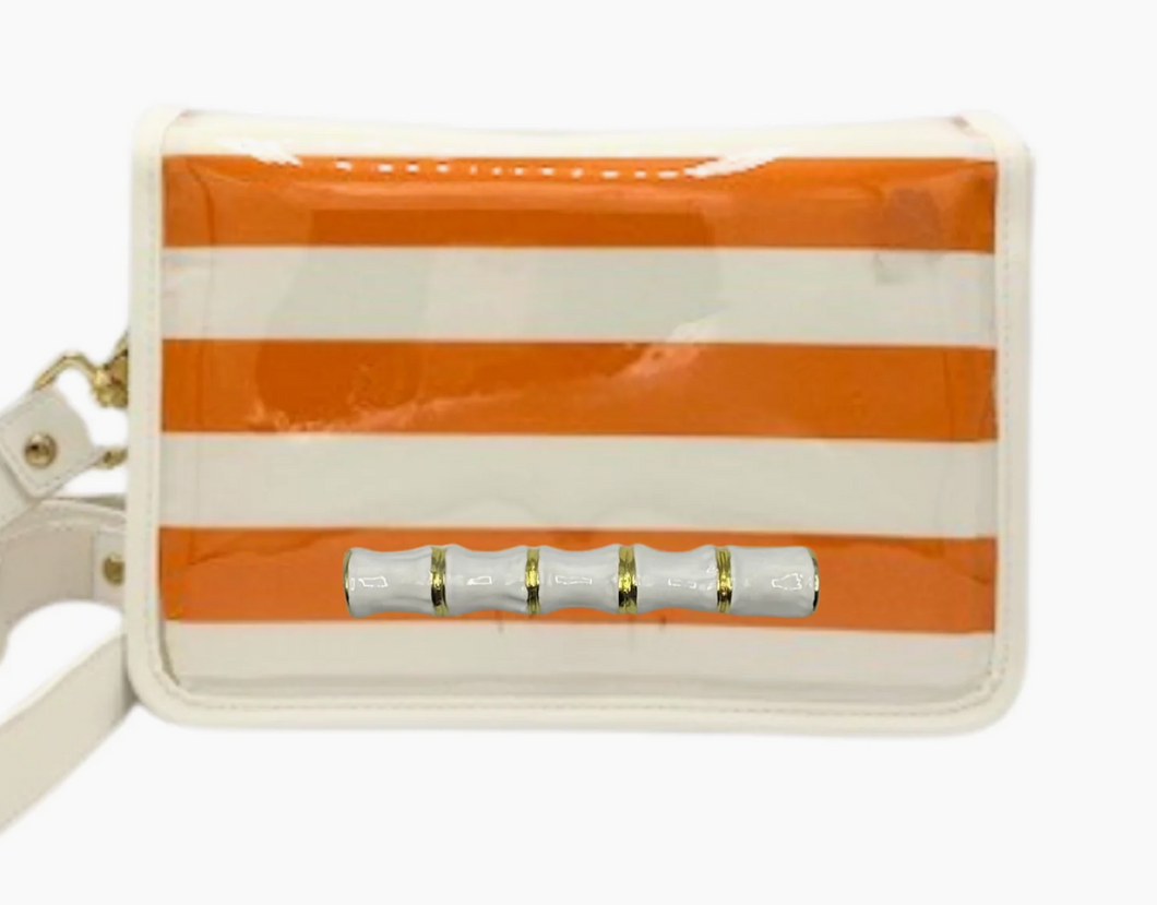 Orange Stripe Clear Bag