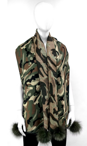 Camouflage Printed Knit Scarf
