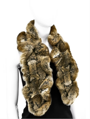 Goma Fur Ruffles Scarf
