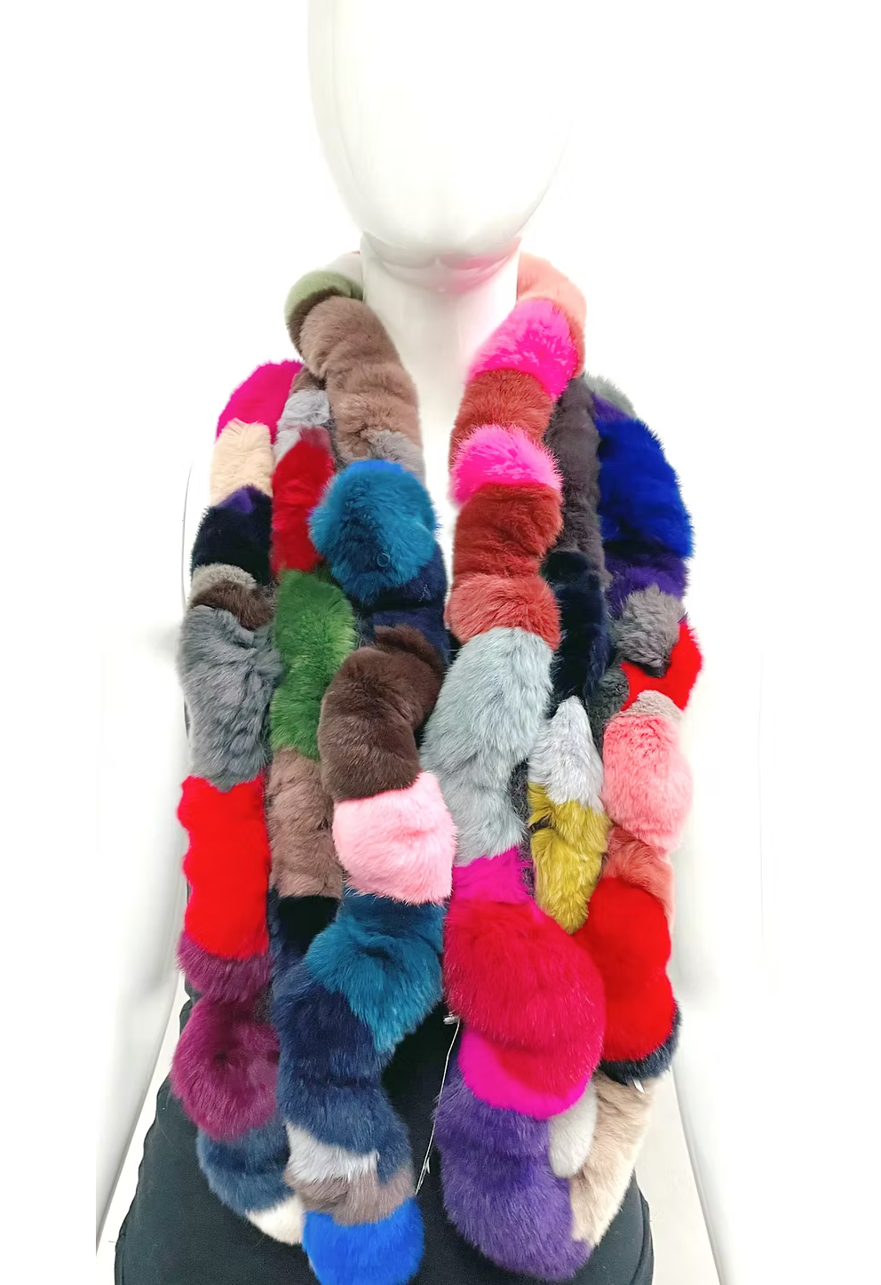 Multi Fur Ruffles Scarf