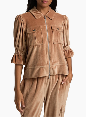 Holly Velour Zip-Front Jacket
