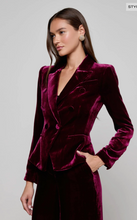 Load image into Gallery viewer, Marie Velvet Double Breasted Blazer Port