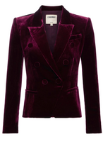 Load image into Gallery viewer, Marie Velvet Double Breasted Blazer Port
