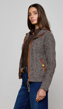 Load image into Gallery viewer, Shiloh Suede Trim Cable Cardigan