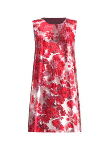 Lilly Shift Dress Metallic Floral Jacquard