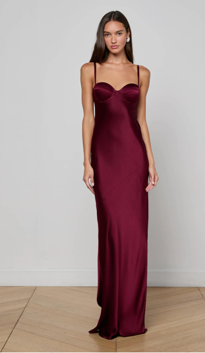 Sayla Silk Gown Dark Port