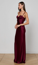 Load image into Gallery viewer, Sayla Silk Gown Dark Port