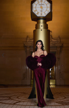 Load image into Gallery viewer, Sayla Silk Gown Dark Port