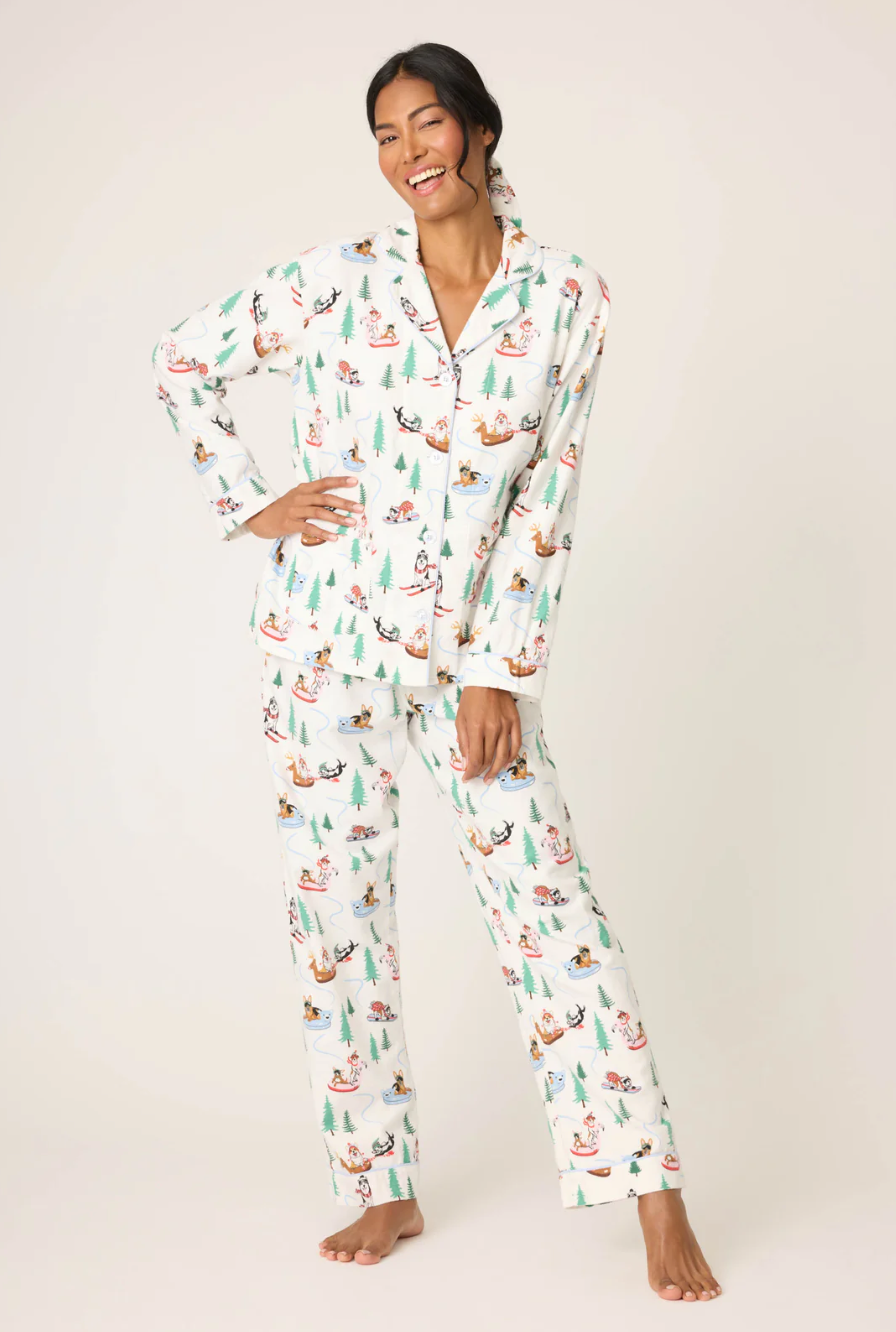Sleigh All Day  Print Flannel PJ Set