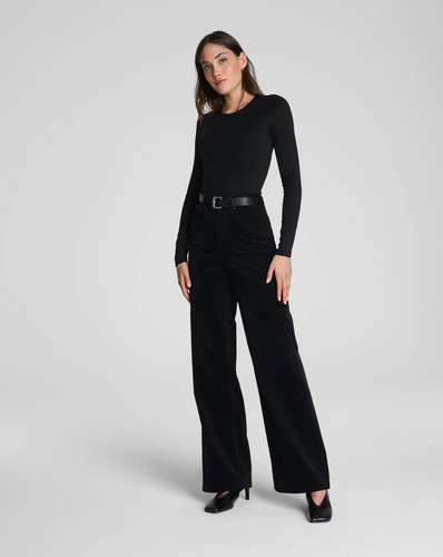 Corduroy Wide Leg Jean Black