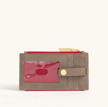 Load image into Gallery viewer, 210 West Wallet Pewter Brushed Gold Red Zip