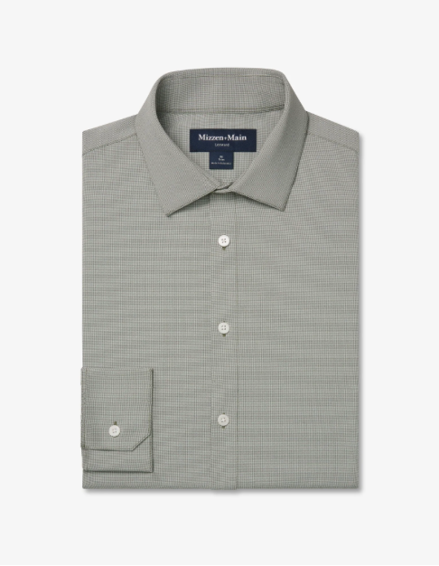 Leeward Dress Shirt Olive Straton Check