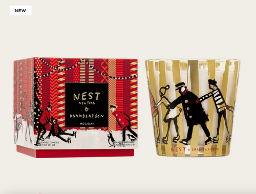 Nest 3-Wick Candle Drawbertson Holiday