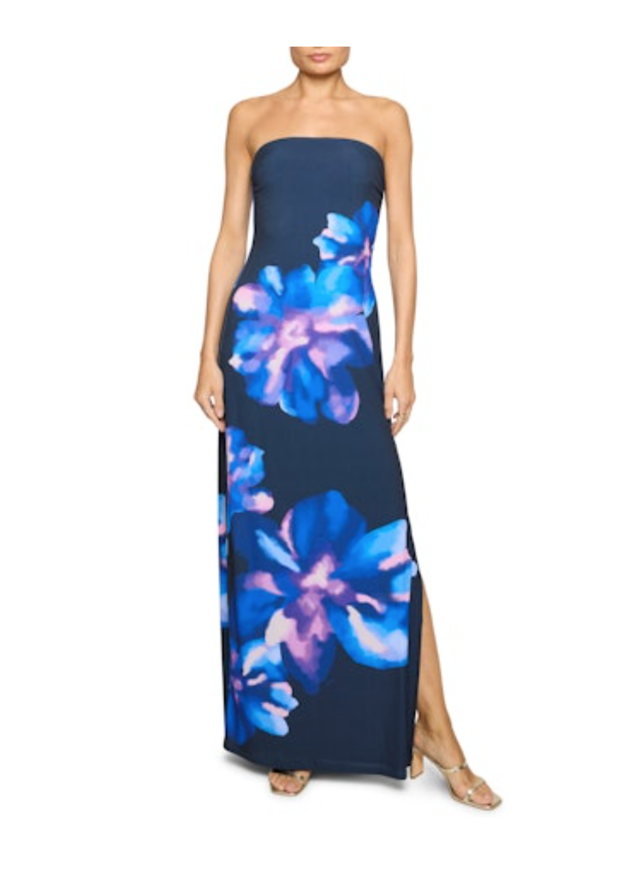 Floral Nora Jersey Dress Navy