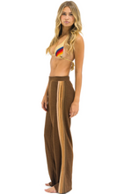 Load image into Gallery viewer, 5 Stripe Wide Leg Sweatpants Chocolate
