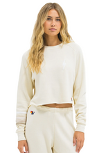 Load image into Gallery viewer, Bolt Rugby Crop Crew Sweatshirt Vintage White