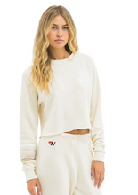 Load image into Gallery viewer, Bolt Rugby Crop Crew Sweatshirt Vintage White