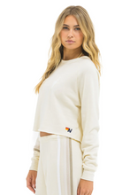 Load image into Gallery viewer, Bolt Rugby Crop Crew Sweatshirt Vintage White