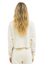 Load image into Gallery viewer, Bolt Rugby Crop Crew Sweatshirt Vintage White