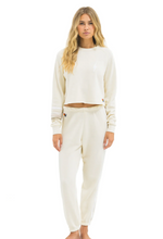 Load image into Gallery viewer, Bolt Rugby Crop Crew Sweatshirt Vintage White