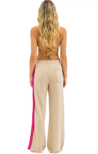 Load image into Gallery viewer, 5 Stripe Wide Leg Sweatpant Sand