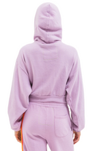 Load image into Gallery viewer, 5  Stripe Cropped Zip Hoodie Mauve