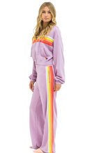 Load image into Gallery viewer, 5  Stripe Cropped Zip Hoodie Mauve