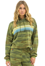Load image into Gallery viewer, 5  Stripe Cropped Pullover Hoodie Camo