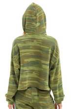 Load image into Gallery viewer, 5  Stripe Cropped Pullover Hoodie Camo