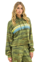 Load image into Gallery viewer, 5  Stripe Cropped Pullover Hoodie Camo