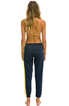Load image into Gallery viewer, 5 Stripe Sweatpant Heather Navy/Neon