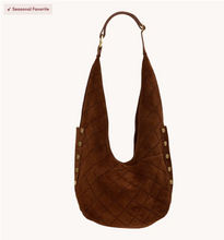 Load image into Gallery viewer, Tom Zip Large Zip Diamond  Chocolate Suede