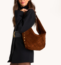 Load image into Gallery viewer, Tom Zip Large Zip Diamond  Chocolate Suede