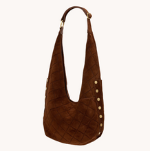 Load image into Gallery viewer, Tom Zip Large Zip Diamond  Chocolate Suede