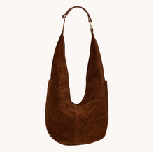 Load image into Gallery viewer, Tom Zip Large Zip Diamond  Chocolate Suede